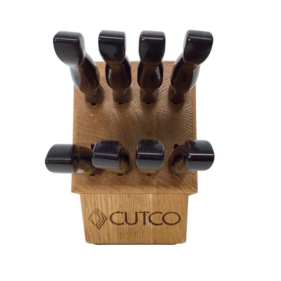 Vintage Cutco 8 Pc Steak Knife Set w/Block 1759 Knives Classic Serrated USA - Picture 1 of 11